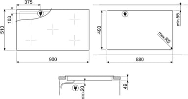 Smeg 90 cm induktionshäll SI2M7953D