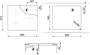 Smeg Serie Universiell Induktionshäll SI2M7643B (60cm)