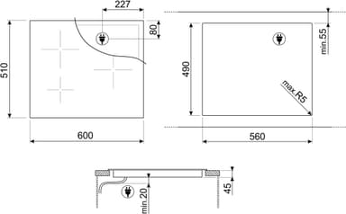 Smeg 60 cm induktionshäll SI7633B