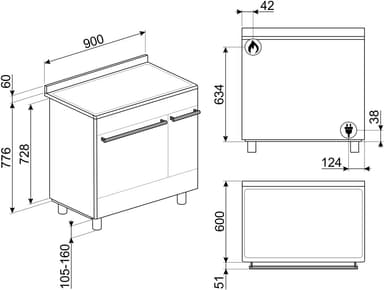 Smeg gasspis SCB92MN8