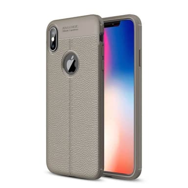 Läder mönstrat TPU skal Apple iPhone XS Max (6.5")  - Svart