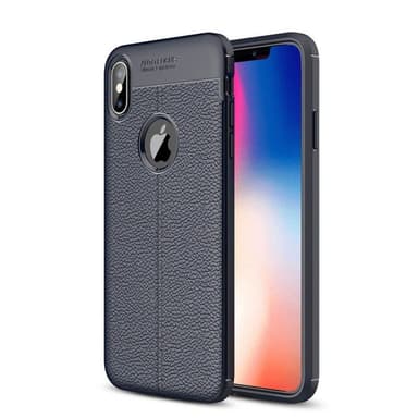 Läder mönstrat TPU skal Apple iPhone XS Max (6.5")  - Svart