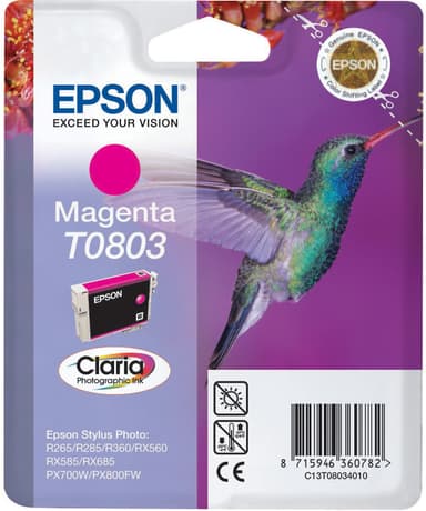 Epson Bläckpatron T0803 Claria Magenta