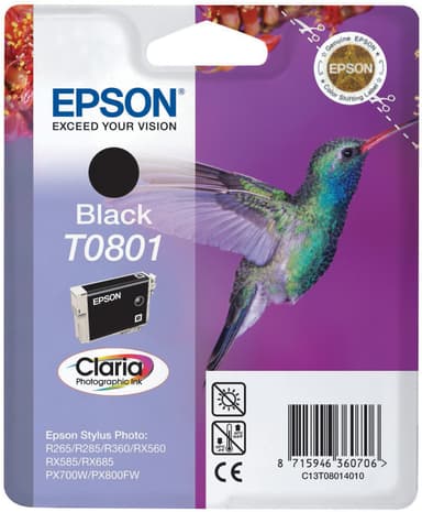 Epson Bläckpatron T0801 Claria Svart