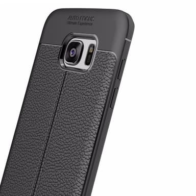 Läder mönstrat TPU skal Samsung Galaxy S7 Edge (SM-G935F)  - Blå