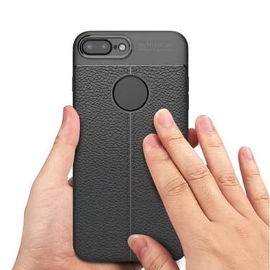 Läder mönstrat TPU skal Apple iPhone 7 Plus  - Svart