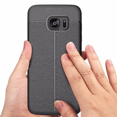 Läder mönstrat TPU skal Samsung Galaxy S7 Edge (SM-G935F)  - Blå