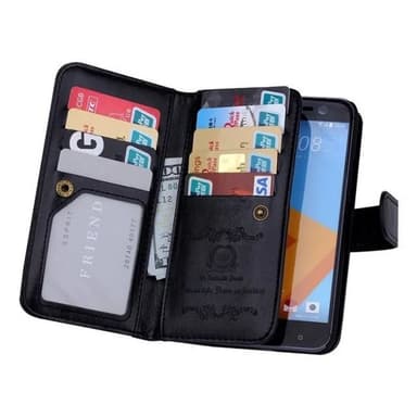 Dubbelflip Magnet 2i1 9-kort  HTC 10  - Blå