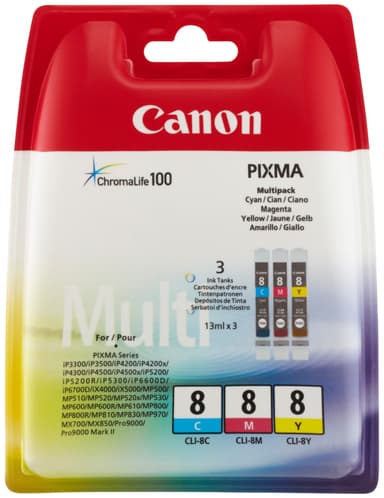 Canon Bläckpatroner CLI-8 Cyan Magenta Gul