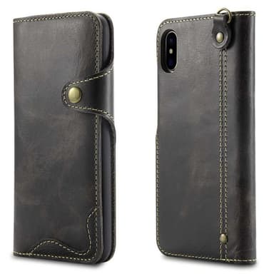 Mobilplånbok 3-kort äkta läder Apple iPhone XS Max (6.5")  - Blå