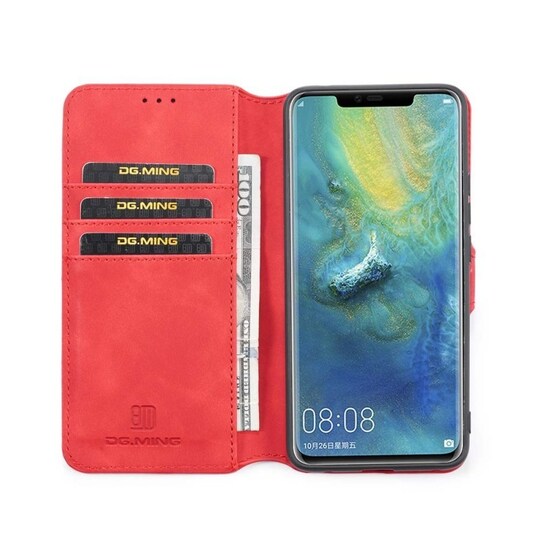 DG-Ming mobilplånbok 3-kort Huawei Mate 20 Pro (LYA-L29)  - Röd