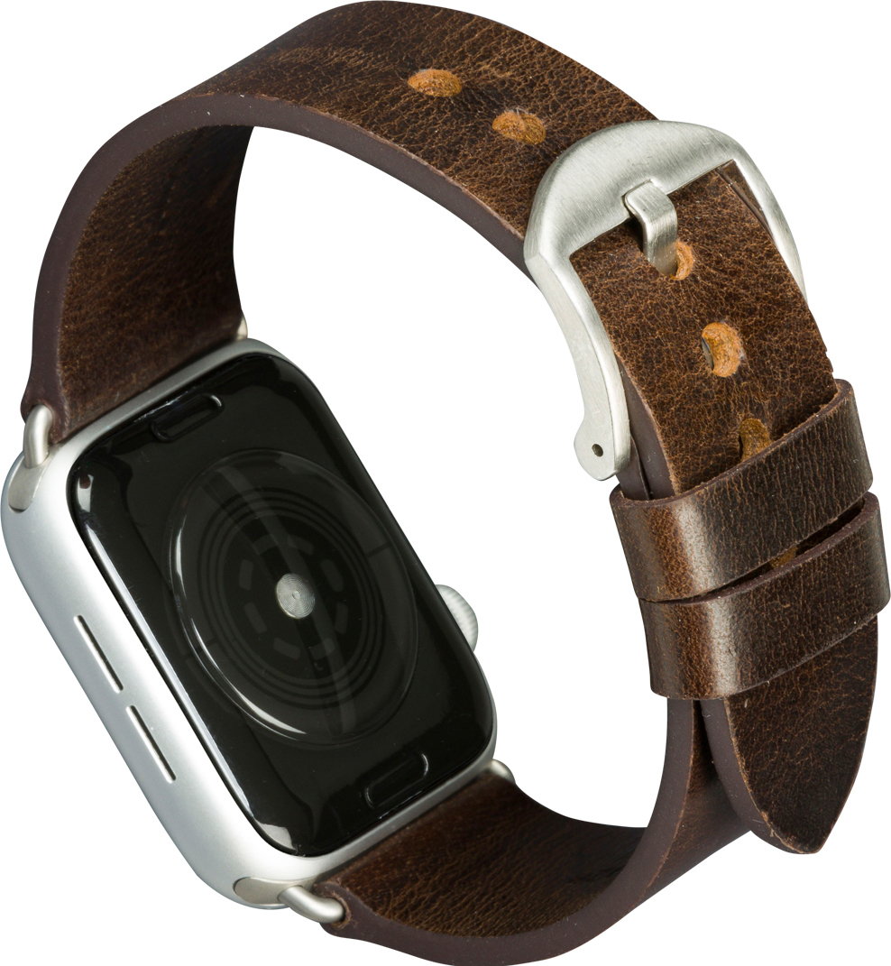 dbramante1928 Bornholm Apple Watch 42-45 mm klockarmband(brunt/silver)