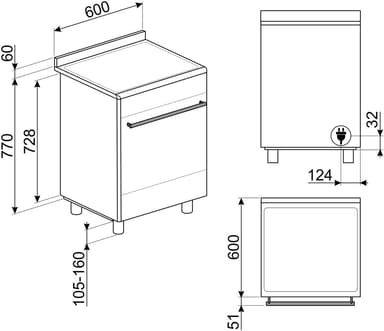 Smeg Classic 60 cm induktionsspis SSK60IMB8 (vit)