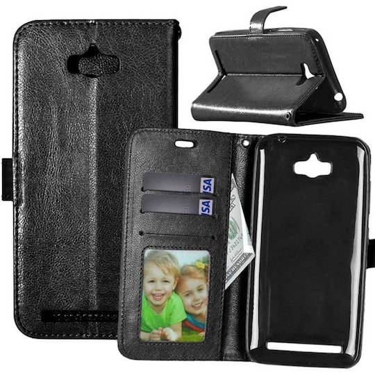 Mobilplånbok 3-kort Asus Zenfone Max (ZC550KL)  - Svart