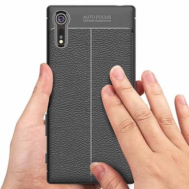 Läder mönstrat TPU skal Sony Xperia XZ / XZs (F8331)  - Svart