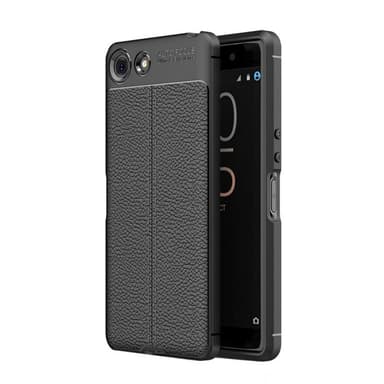 Läder mönstrat TPU skal Sony Xperia 1 Compact Svart