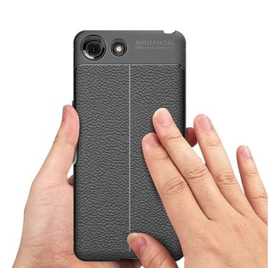 Läder mönstrat TPU skal Sony Xperia 1 Compact Svart