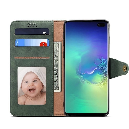 Mobilplånbok 3-kort Samsung Galaxy S10 Plus (SM-G975F)  - Grön