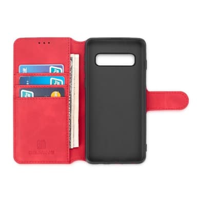 DG-Ming mobilplånbok 3-kort Samsung Galaxy S10 (SM-G973F)  - Röd