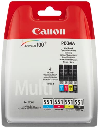 Canon Bläckpatroner CLI-551CMYK Cyan Magenta Gul Svart