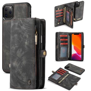Multiplånbok CaseMe 11-kort Apple iPhone 11 Pro (5.8")  - Svart/Grå