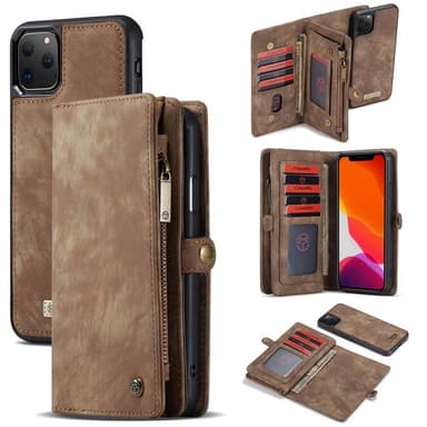 Multiplånbok CaseMe 11-kort Apple iPhone 11 Pro Max (6.5")  - Brun