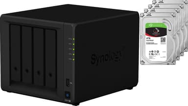 Synology DiskStation DS918+ 4-Bay + 4x 4 TB hårddisk