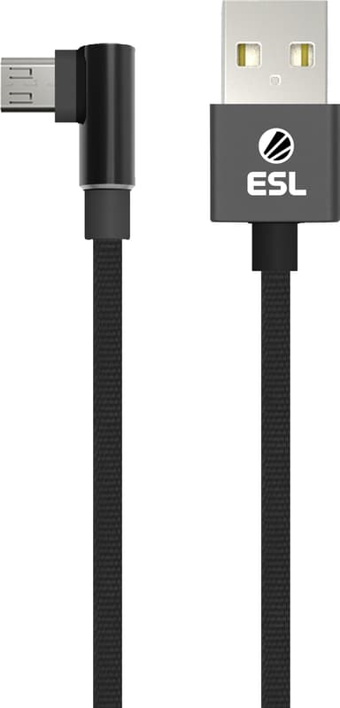 ESL USB till microUSB gamingkabel 2 m (svart)