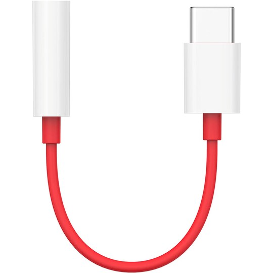 OnePlus Type-C till 3.5 mm adapter (röd/vit)