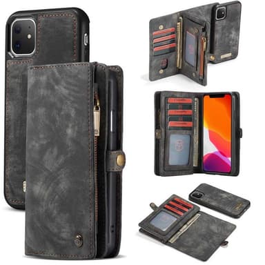 Multiplånbok CaseMe 11-kort Apple iPhone 11 (6.1")  - Svart/Grå
