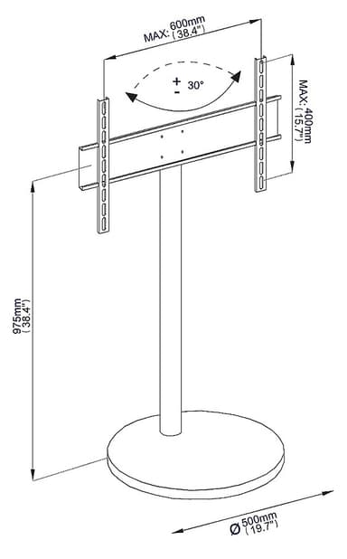 B-Tech Cantabria BTF801 vridbart bord och golvfäste