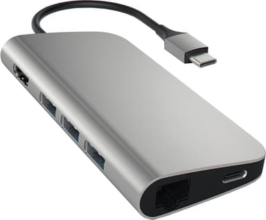 Satechi USB-C Multi-Port med Ethernet adapter (rymdgrå)