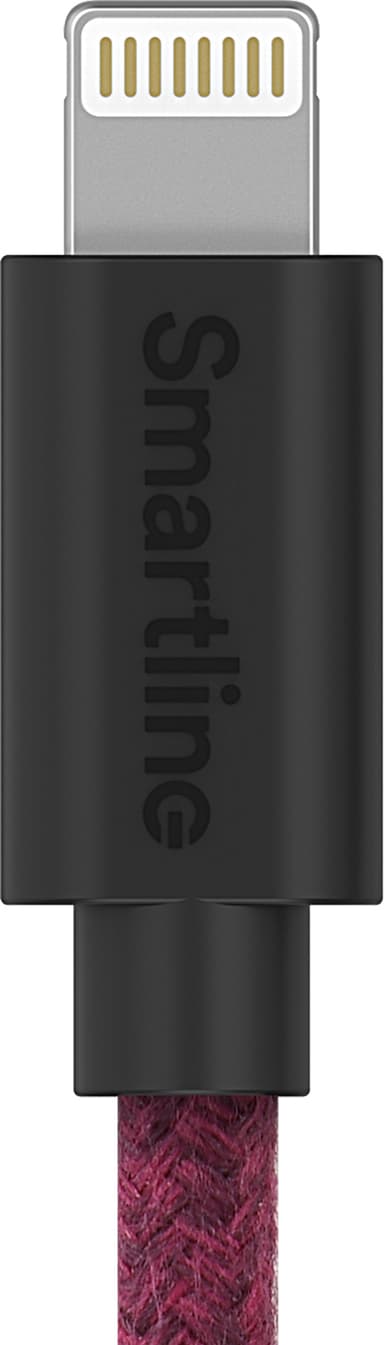 Smartline USB-A till Lightning tygkabel 2 m (röd)