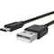 Smartline USB-A till USB-C tygkabel 2 m (mörkgrön)