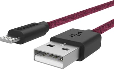 Smartline USB-A till Lightning tygkabel 2 m (röd)