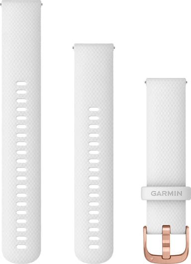 Garmin Quick Release armband 20 mm (vit silikon/rose guld)