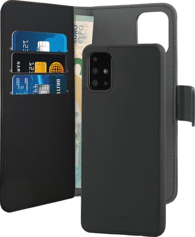 Puro 2-i-1 plånboksfodral för Samsung Galaxy A51 (svart)