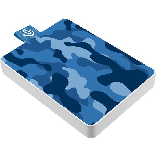 Seagate One Touch portabel SSD, 500 GB (blå camouflage)