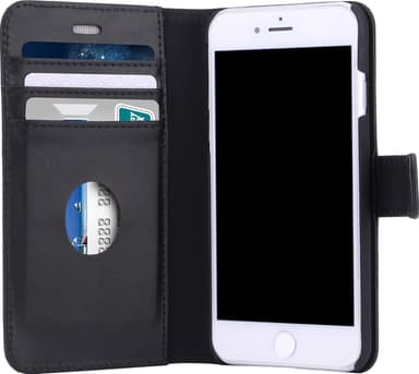 RadiCover iPhone 6/7/8/SE Gen. 2/3 2i1 plånboksfodral (svart)