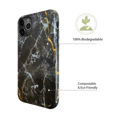 Miljövänliga iPhone 11 Pro Max tryckt mobilskal - Black Marble