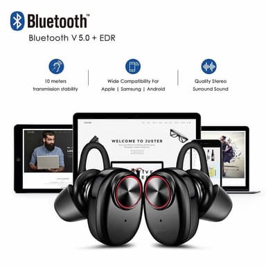 True Wireless In-Ear hörlurar Bluetooth 5.0