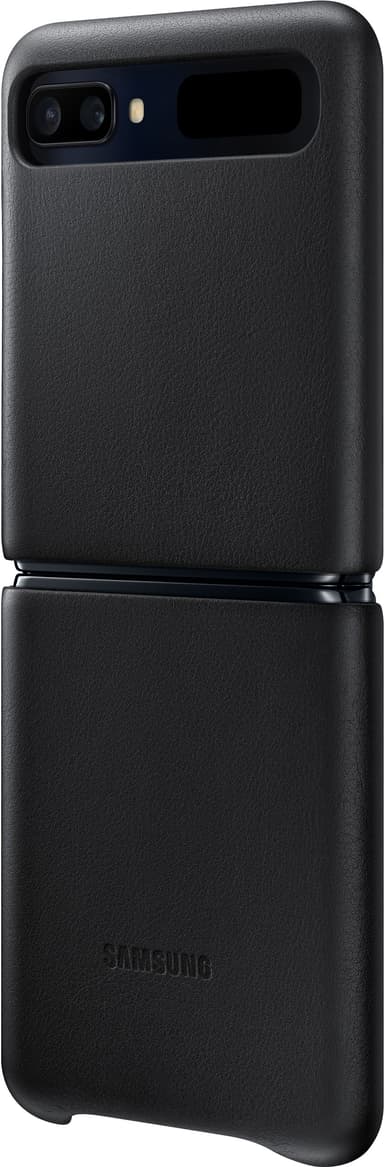 Samsung Galaxy Z Flip läderfodral (svart)