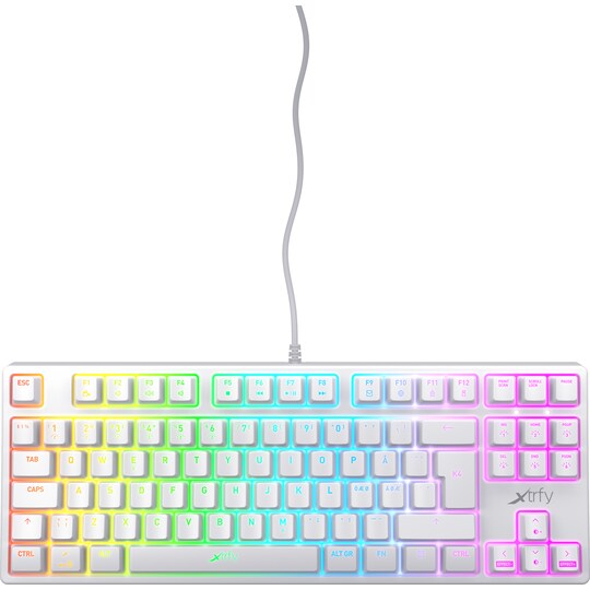 Xtrfy K4 RGB mekaniskt gaming tangentbord utan numerisk knappsats (vitt)