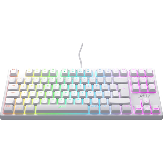 Xtrfy K4 RGB mekaniskt gaming tangentbord utan numerisk knappsats (vitt)