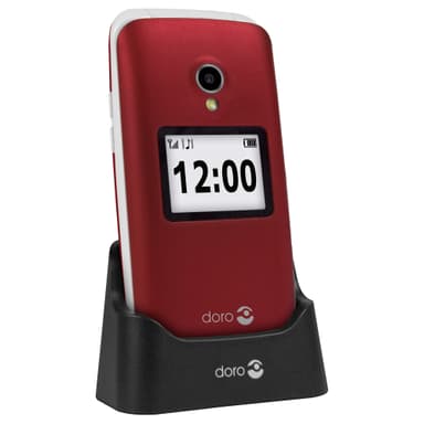 Doro 2424 mobiltelefon (röd) - Enbart 2G