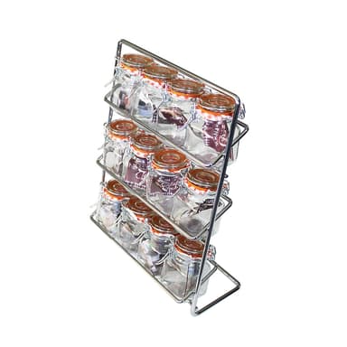 Pisa 12 Spice Rack with Kilner jars - Chrome