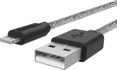 Smartline USB-A till Lightning tygkabel 2 m (grå)