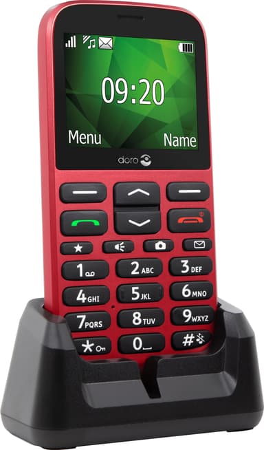 Doro 1375 mobiltelefon (röd) - Enbart 2G