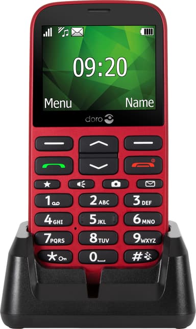 Doro 1375 mobiltelefon (röd) - Enbart 2G