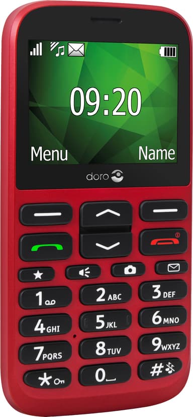 Doro 1375 mobiltelefon (röd) - Enbart 2G